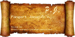 Pangert Jonatán névjegykártya